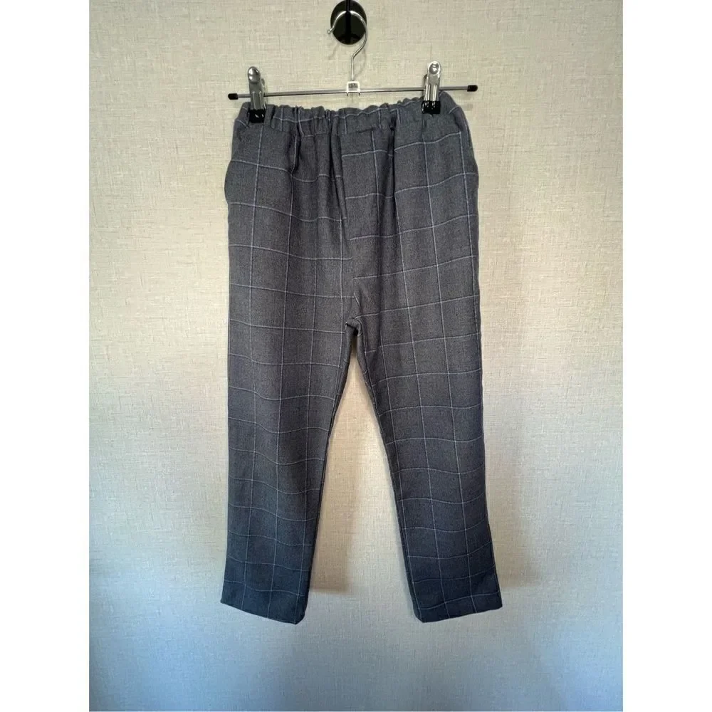 Kids/Boys LuoboBeiBei Formal Grey And Blue Striped Three Piece Suit